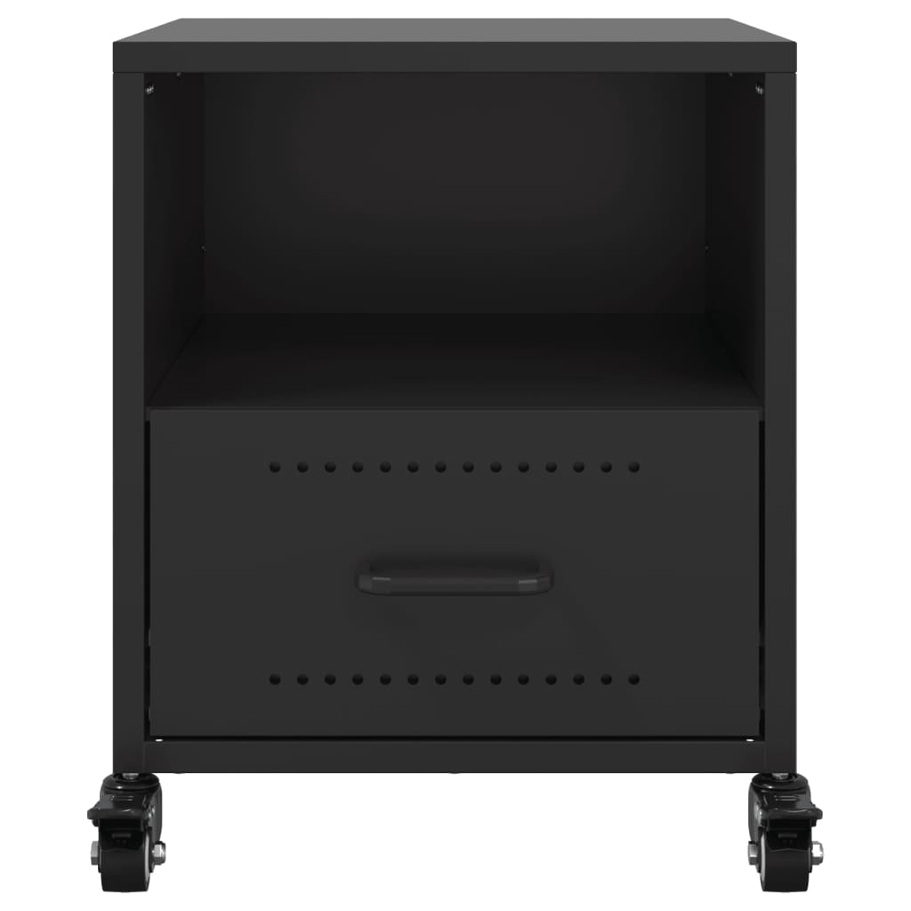 vidaXL Bedside Cabinet Black 36x39x43.5 cm Steel