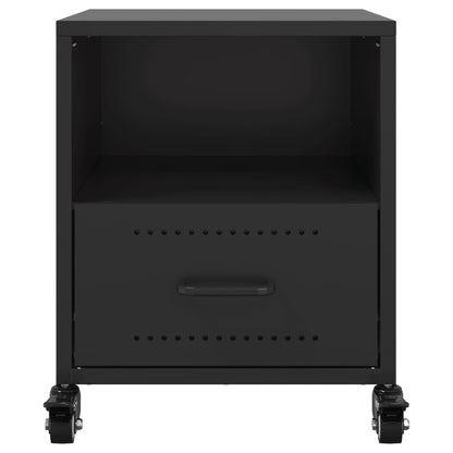 vidaXL Bedside Cabinet Black 36x39x43.5 cm Steel