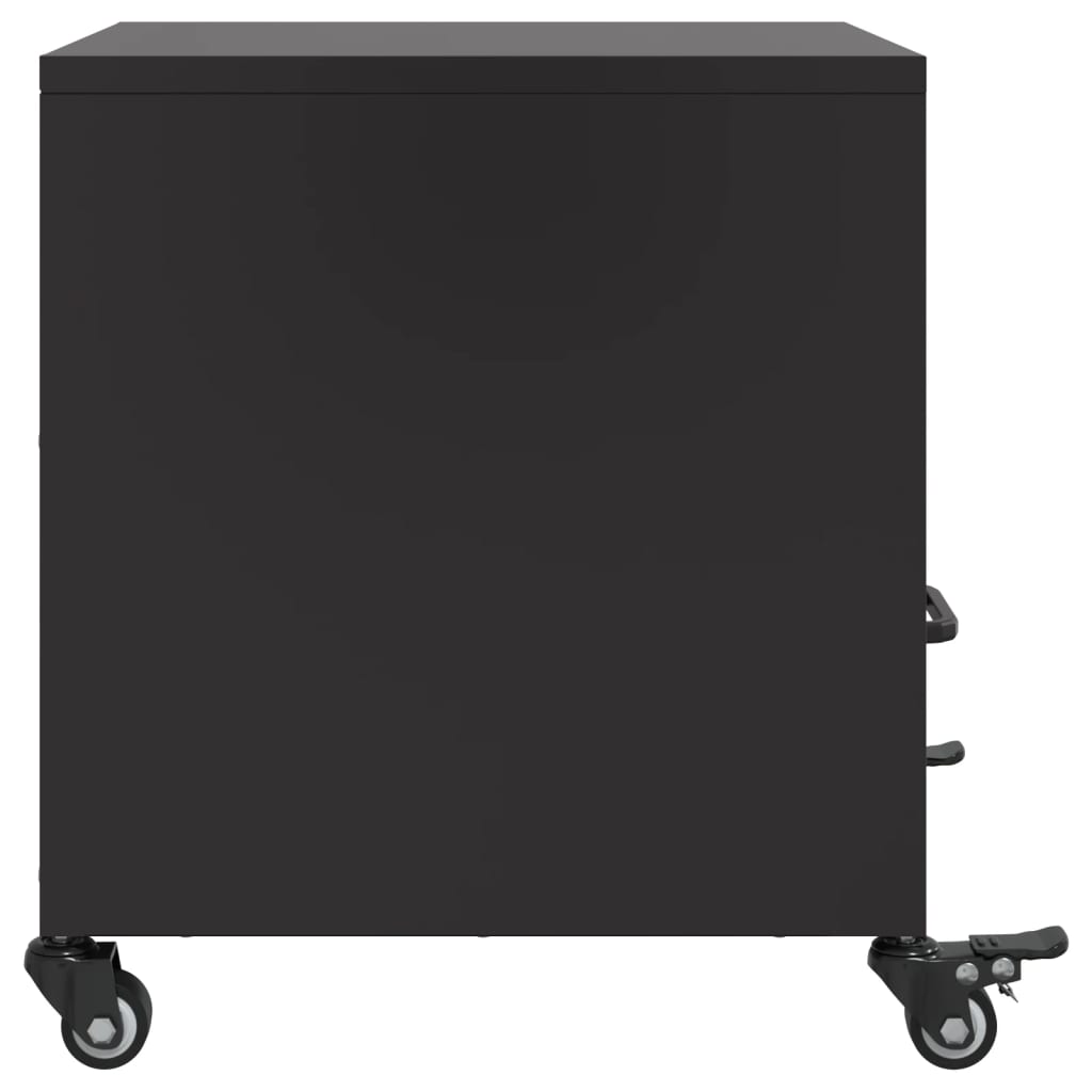 vidaXL Bedside Cabinet Black 36x39x43.5 cm Steel