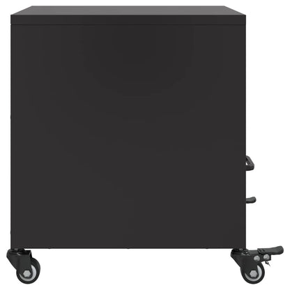 vidaXL Bedside Cabinet Black 36x39x43.5 cm Steel