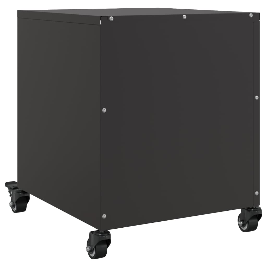 vidaXL Bedside Cabinet Black 36x39x43.5 cm Steel