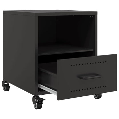 vidaXL Bedside Cabinet Black 36x39x43.5 cm Steel