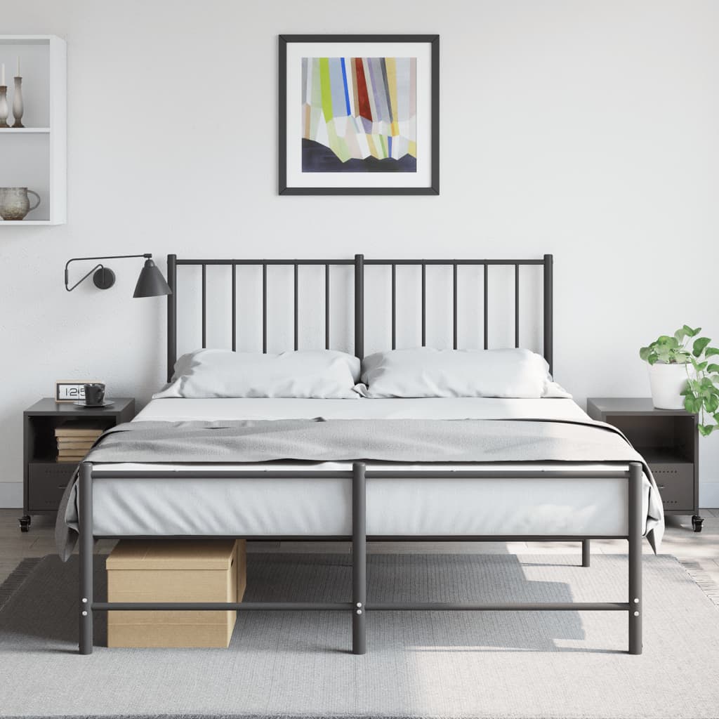 vidaXL Bedside Cabinets 2 pcs Black 36x39x43.5 cm Steel
