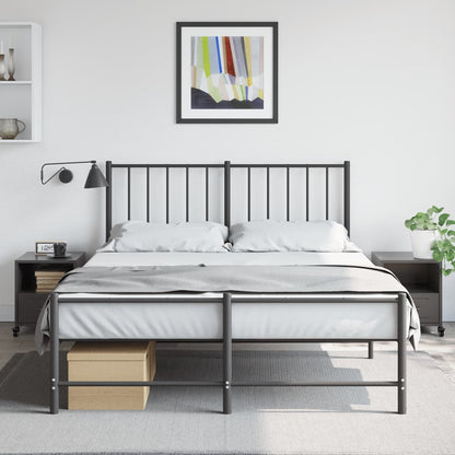 vidaXL Bedside Cabinets 2 pcs Black 36x39x43.5 cm Steel