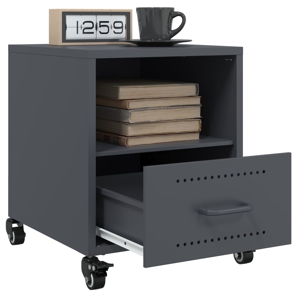 vidaXL Bedside Cabinets 2 pcs Anthracite 36x39x43.5 cm Steel