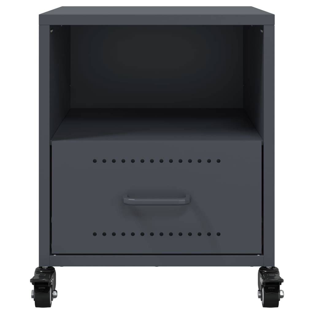 vidaXL Bedside Cabinets 2 pcs Anthracite 36x39x43.5 cm Steel