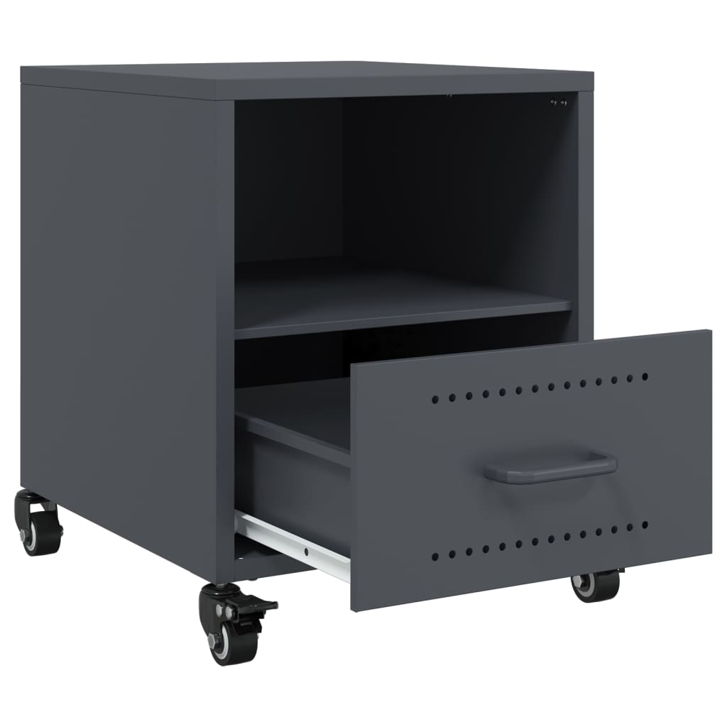 vidaXL Bedside Cabinets 2 pcs Anthracite 36x39x43.5 cm Steel