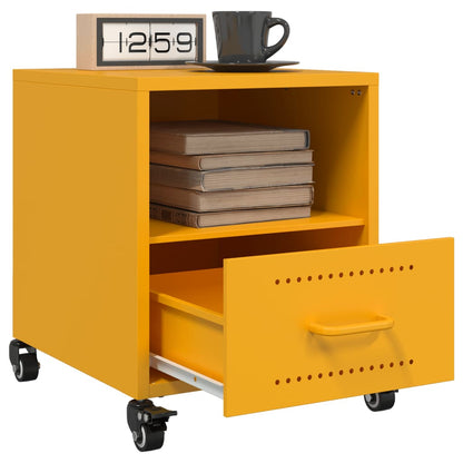 vidaXL Bedside Cabinets 2 pcs Mustard Yellow 36x39x43.5 cm Steel