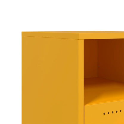 vidaXL Bedside Cabinets 2 pcs Mustard Yellow 36x39x43.5 cm Steel