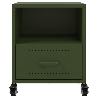 vidaXL Bedside Cabinets 2 pcs Olive Green 36x39x43.5 cm Steel