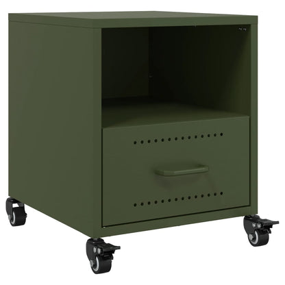 vidaXL Bedside Cabinets 2 pcs Olive Green 36x39x43.5 cm Steel