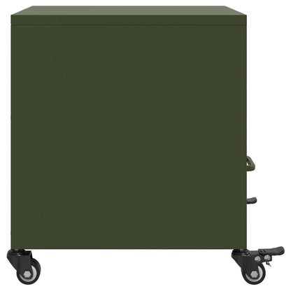 vidaXL Bedside Cabinets 2 pcs Olive Green 36x39x43.5 cm Steel