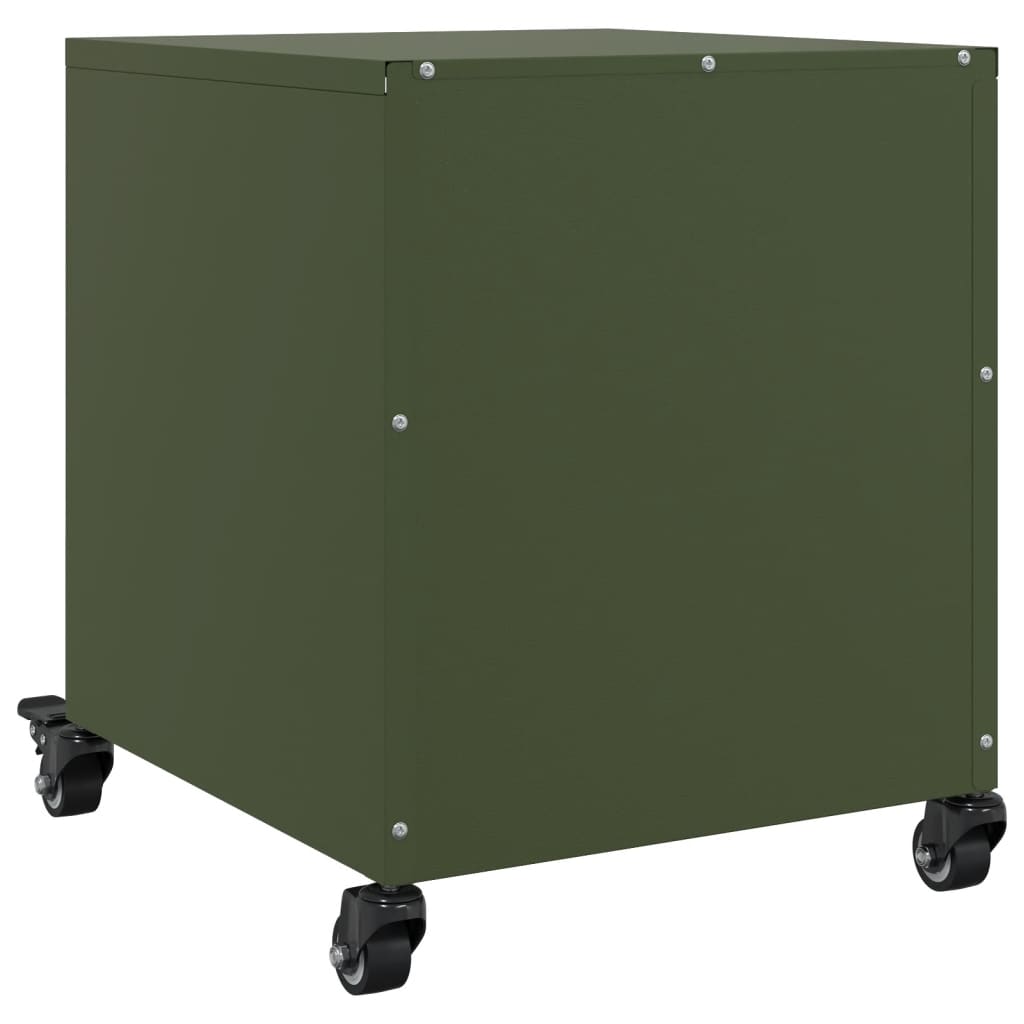 vidaXL Bedside Cabinets 2 pcs Olive Green 36x39x43.5 cm Steel