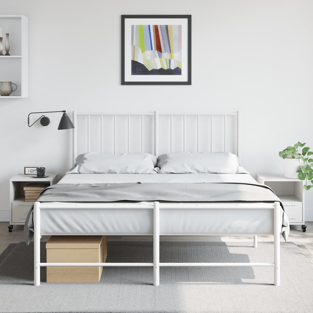 vidaXL Bedside Cabinets 2 pcs White 36x39x43.5 cm Steel
