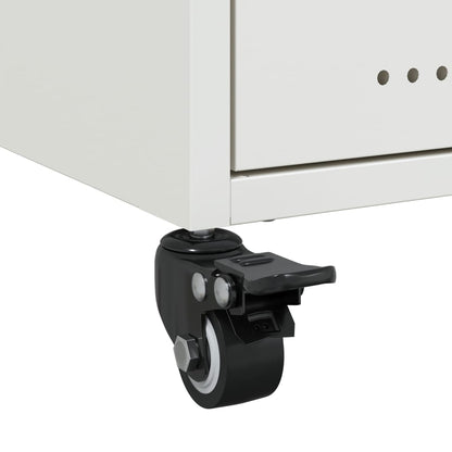 vidaXL Bedside Cabinets 2 pcs White 36x39x43.5 cm Steel