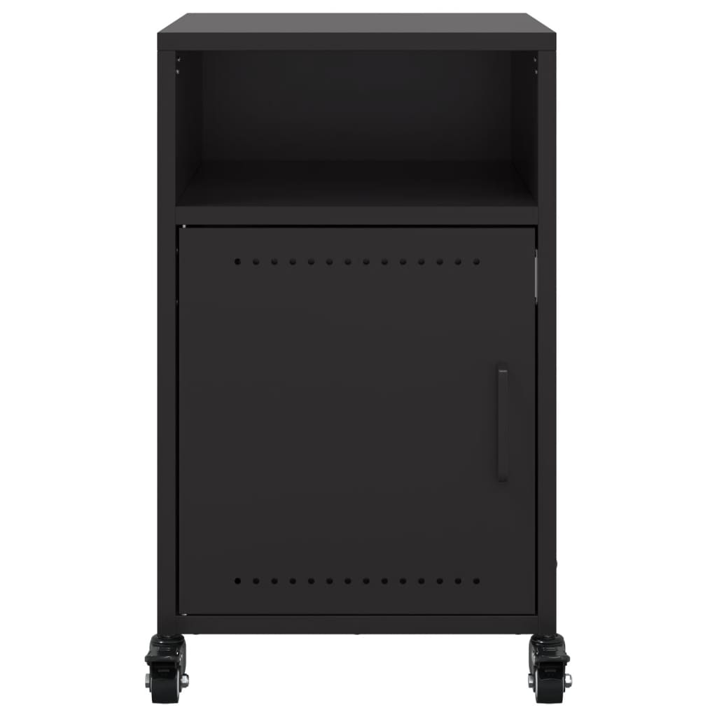 vidaXL Bedside Cabinets 2 pcs Black 36x39x59 cm Steel