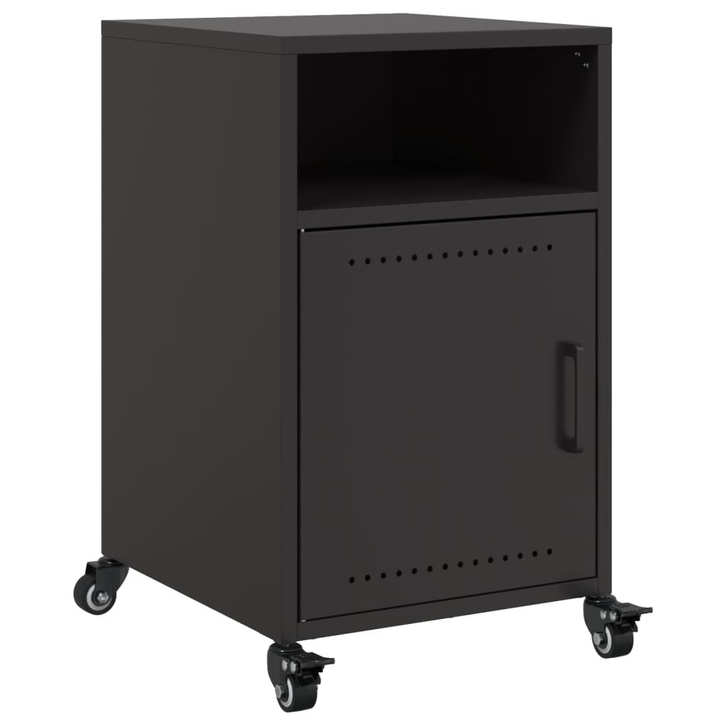 vidaXL Bedside Cabinets 2 pcs Black 36x39x59 cm Steel