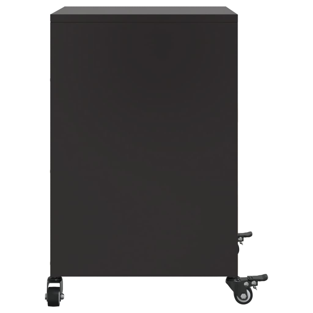 vidaXL Bedside Cabinets 2 pcs Black 36x39x59 cm Steel