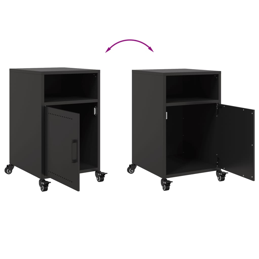 vidaXL Bedside Cabinets 2 pcs Black 36x39x59 cm Steel