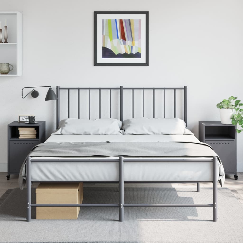 vidaXL Bedside Cabinets 2 pcs Anthracite 36x39x59 cm Steel