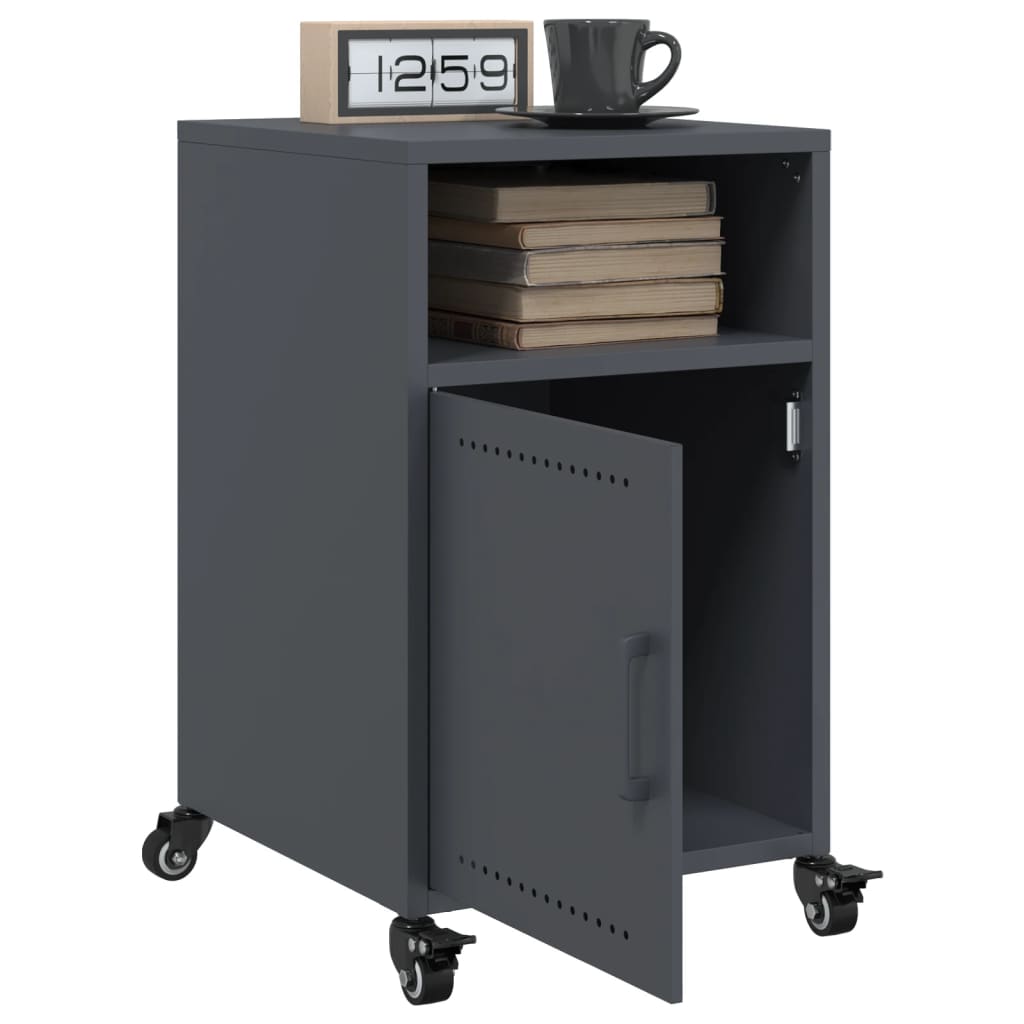 vidaXL Bedside Cabinets 2 pcs Anthracite 36x39x59 cm Steel