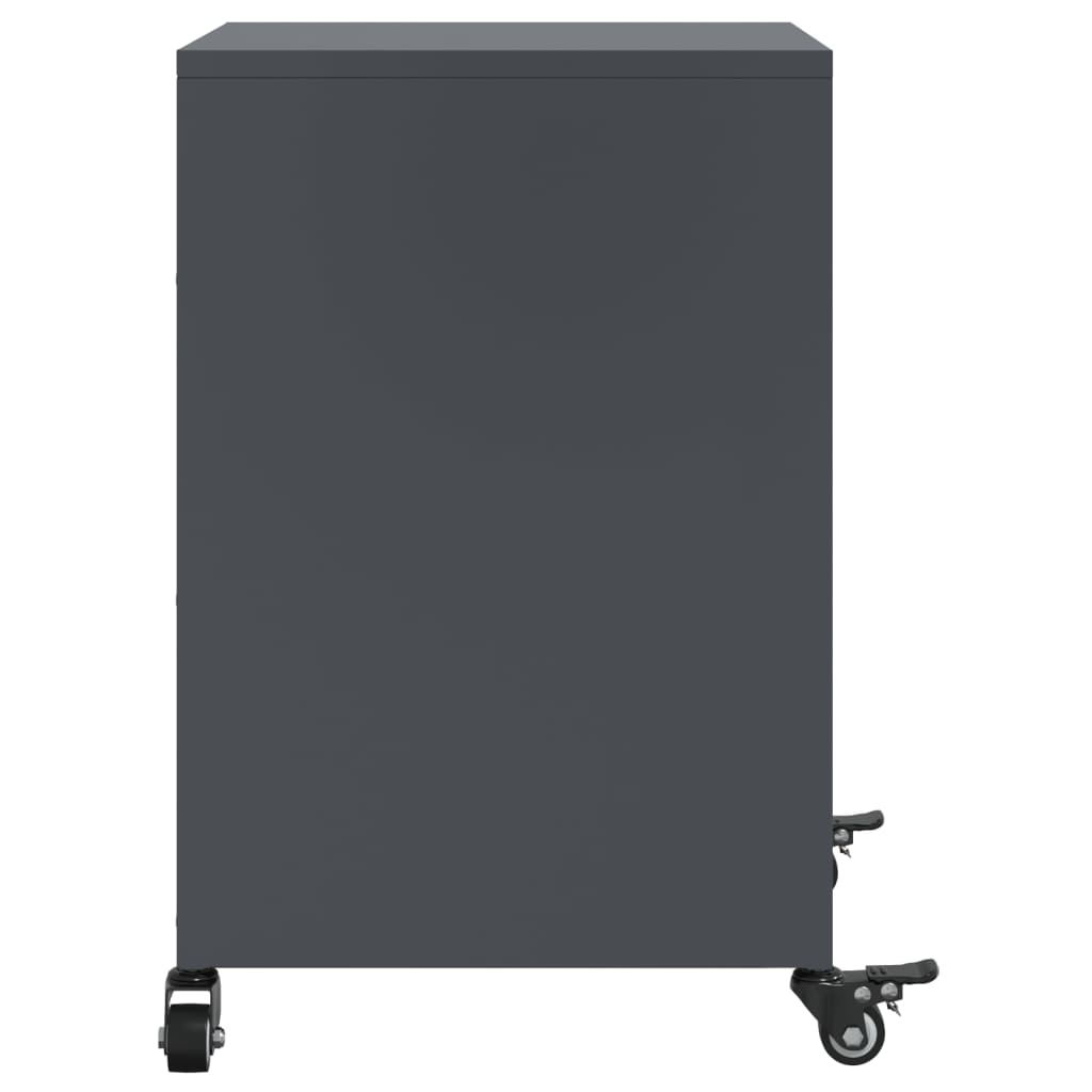 vidaXL Bedside Cabinets 2 pcs Anthracite 36x39x59 cm Steel