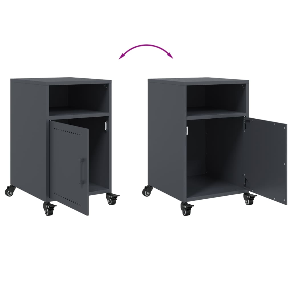 vidaXL Bedside Cabinets 2 pcs Anthracite 36x39x59 cm Steel