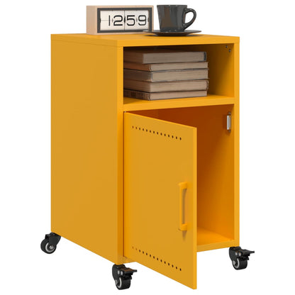 vidaXL Bedside Cabinet Mustard Yellow 36x39x59 cm Steel