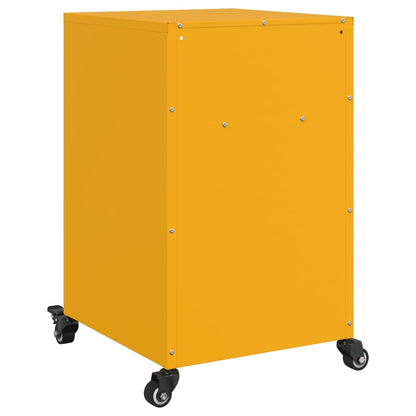 vidaXL Bedside Cabinet Mustard Yellow 36x39x59 cm Steel