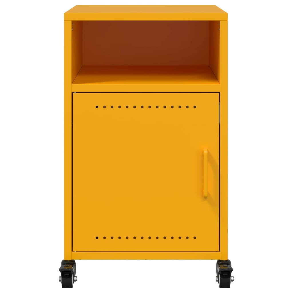vidaXL Bedside Cabinets 2 pcs Mustard Yellow 36x39x59 cm Steel