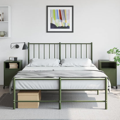 vidaXL Bedside Cabinets 2 pcs Olive Green 36x39x59 cm Steel