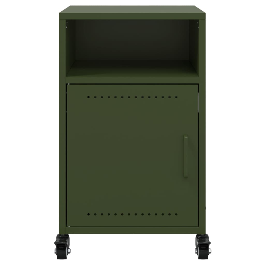 vidaXL Bedside Cabinets 2 pcs Olive Green 36x39x59 cm Steel
