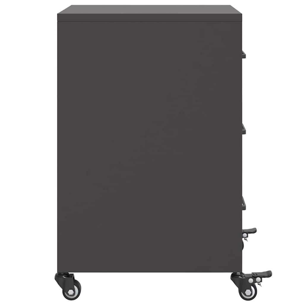 vidaXL Bedside Cabinet Black 36x39x59 cm Steel