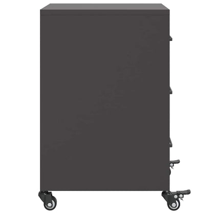 vidaXL Bedside Cabinet Black 36x39x59 cm Steel