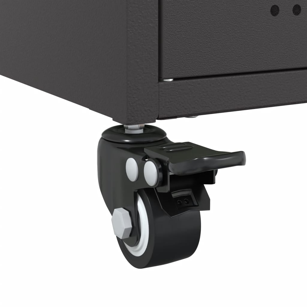 vidaXL Bedside Cabinet Black 36x39x59 cm Steel