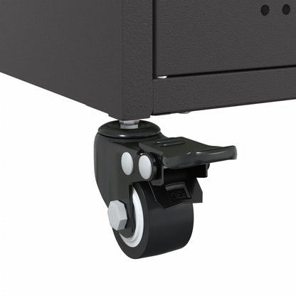 vidaXL Bedside Cabinet Black 36x39x59 cm Steel