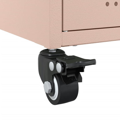 vidaXL Bedside Cabinet Pink 36x39x59 cm Steel