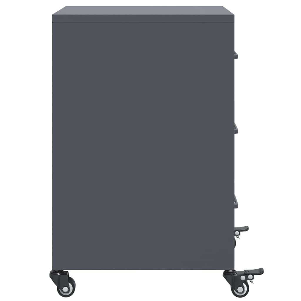 vidaXL Bedside Cabinet Anthracite 36x39x59 cm Steel