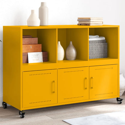 vidaXL Sideboard Mustard Yellow 100,5x39x72 cm Steel