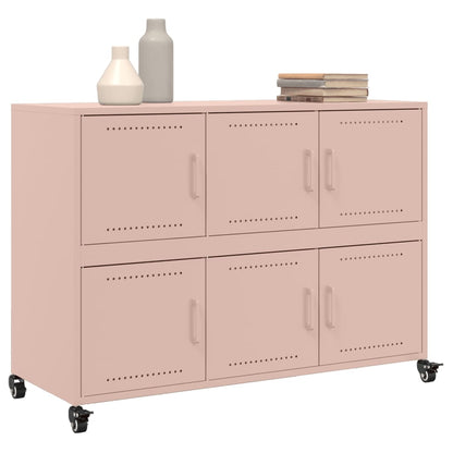 vidaXL Sideboard Pink 100.5x39x72 cm Steel