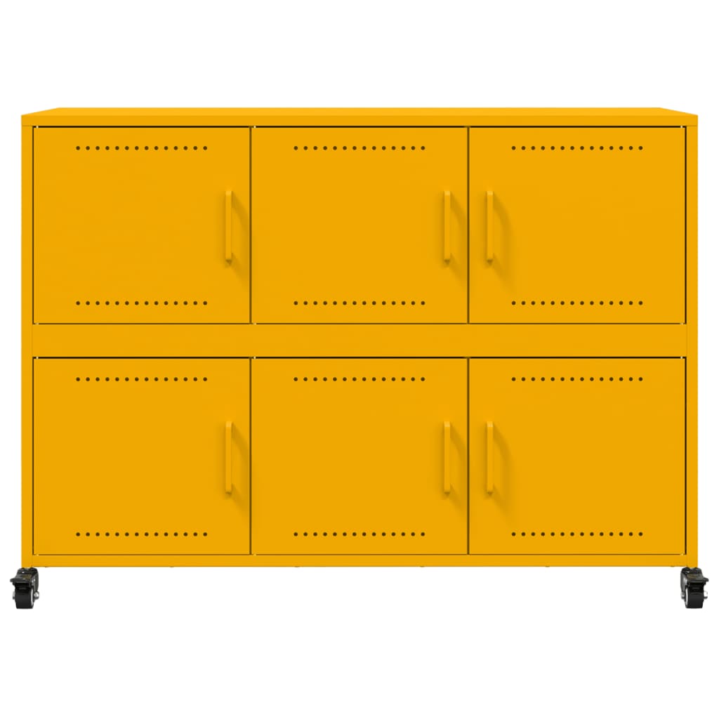 vidaXL Sideboard Mustard Yellow 100.5x39x72 cm Steel