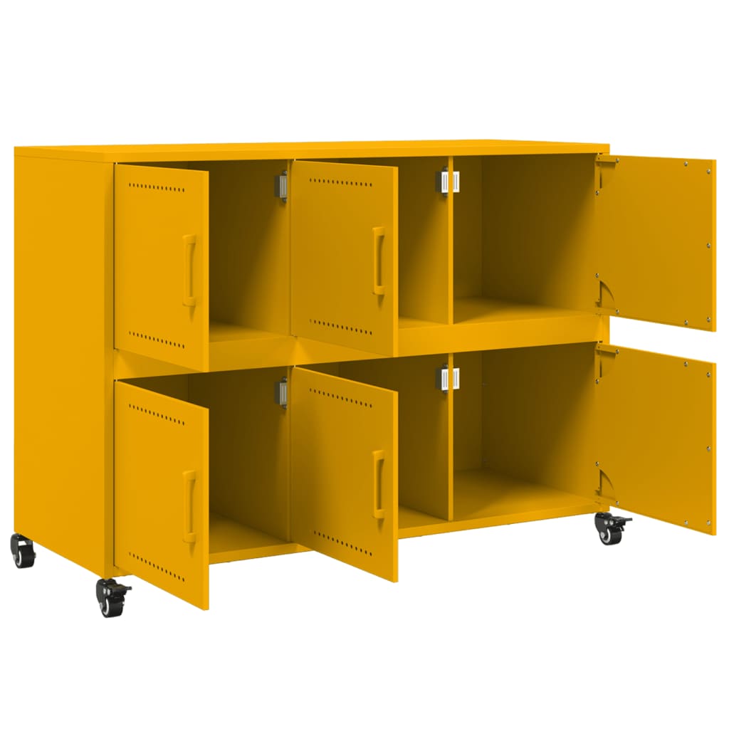 vidaXL Sideboard Mustard Yellow 100.5x39x72 cm Steel