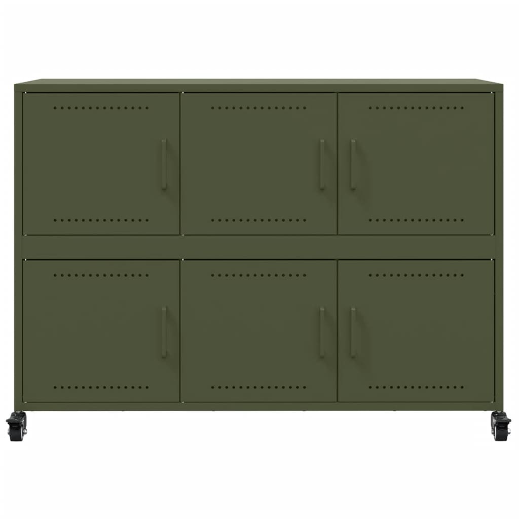 vidaXL Sideboard Olive Green 100.5x39x72 cm Steel