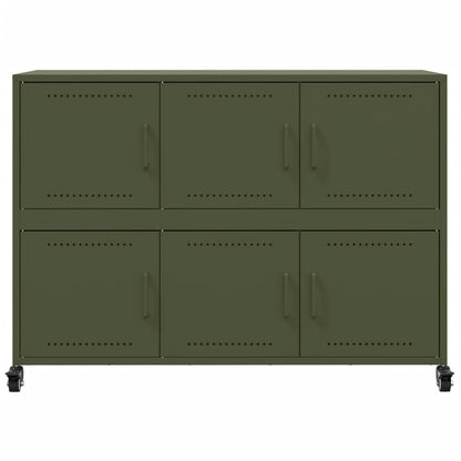 vidaXL Sideboard Olive Green 100.5x39x72 cm Steel