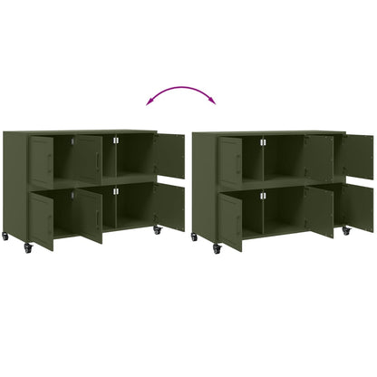 vidaXL Sideboard Olive Green 100.5x39x72 cm Steel