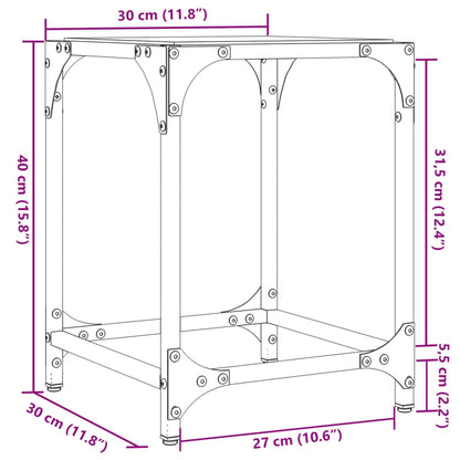 vidaXL Coffee Tables with Transparent Glass Top 2 pcs 30x30x40 cm Steel
