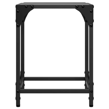 vidaXL Coffee Tables with Black Glass Top 2 pcs 30x30x40 cm Steel