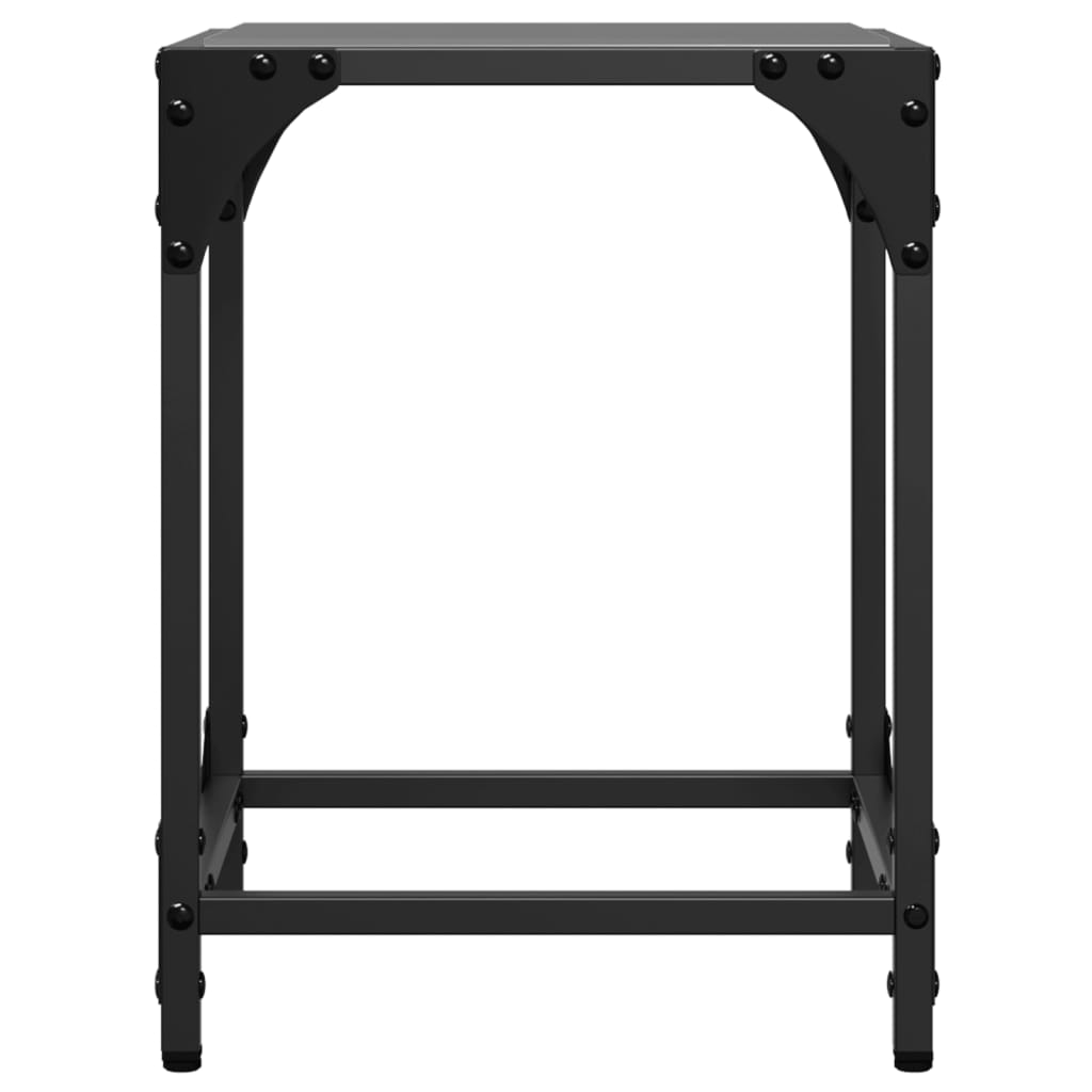 vidaXL Coffee Tables with Black Glass Top 2 pcs 30x30x40 cm Steel