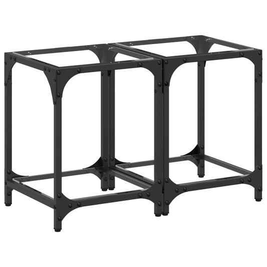 vidaXL Coffee Table | Clear, Steel | Engineered wood, Steel, Glass | Small