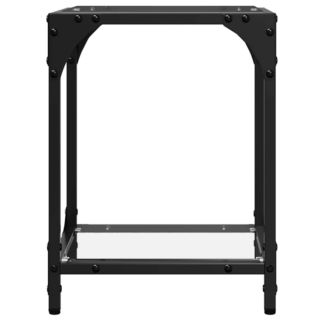 vidaXL Coffee Tables with Transparent Glass Top 2 pcs 30x30x40cm Steel